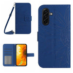 Custodia per telefono in pelle con stampa a forma di fiore di sole e cordino, For Samsung Galaxy A57 5G, For Samsung Galaxy A37 5G