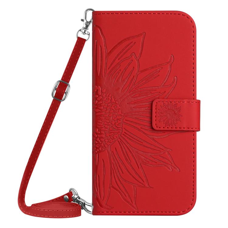 Custodia per telefono in pelle con stampa a forma di fiore di sole e cordino, For Samsung Galaxy A57 5G, For Samsung Galaxy A37 5G
