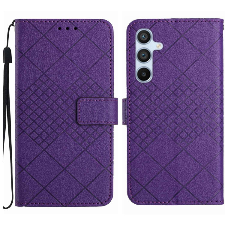 Custodia per telefono in pelle con trama a griglia rombica, For Samsung Galaxy A36 5G, For Samsung Galaxy A16 5G, For Samsung Galaxy A06 4G