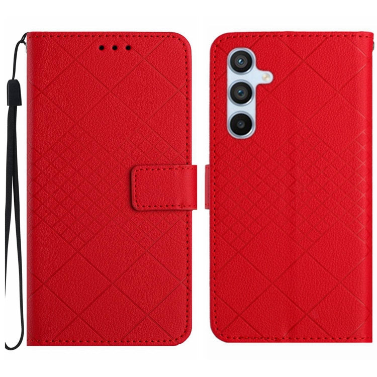 Custodia per telefono in pelle con trama a griglia rombica, For Samsung Galaxy A17 5G, For Samsung Galaxy A06 5G, For Samsung Galaxy A56 5G, For Samsung Galaxy A26 5G