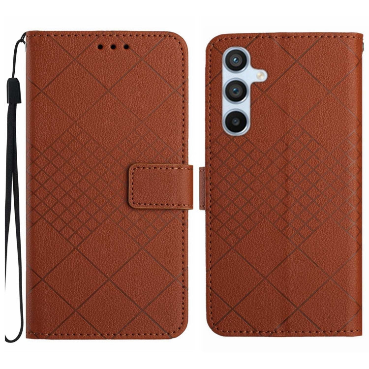 Custodia per telefono in pelle con trama a griglia rombica, For Samsung Galaxy A17 5G, For Samsung Galaxy A06 5G, For Samsung Galaxy A56 5G, For Samsung Galaxy A26 5G