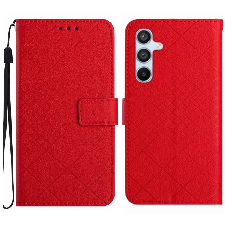 Custodia per telefono in pelle con trama a griglia rombica, For Samsung Galaxy A17 5G, For Samsung Galaxy A06 5G, For Samsung Galaxy A56 5G, For Samsung Galaxy A26 5G