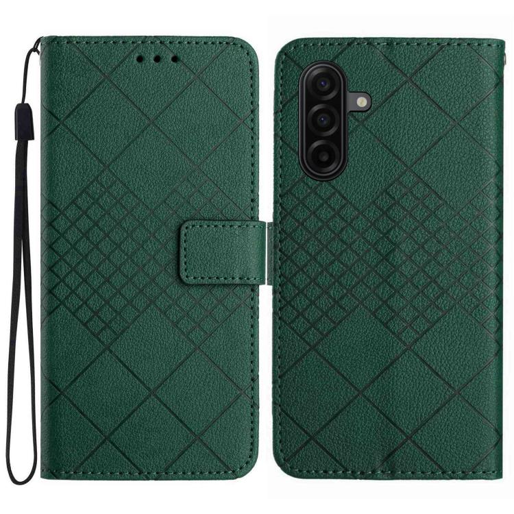 Custodia per telefono in pelle con trama a griglia rombica, For Samsung Galaxy A57 5G, For Samsung Galaxy A37 5G, For Samsung Galaxy A27 5G, For Samsung Galaxy A07 5G