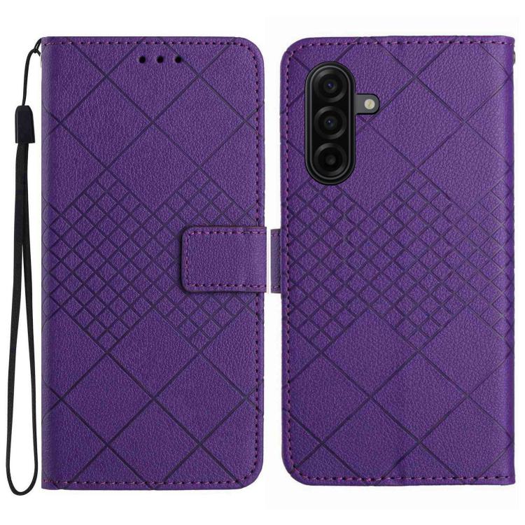 Custodia per telefono in pelle con trama a griglia rombica, For Samsung Galaxy A57 5G, For Samsung Galaxy A37 5G, For Samsung Galaxy A27 5G, For Samsung Galaxy A07 5G