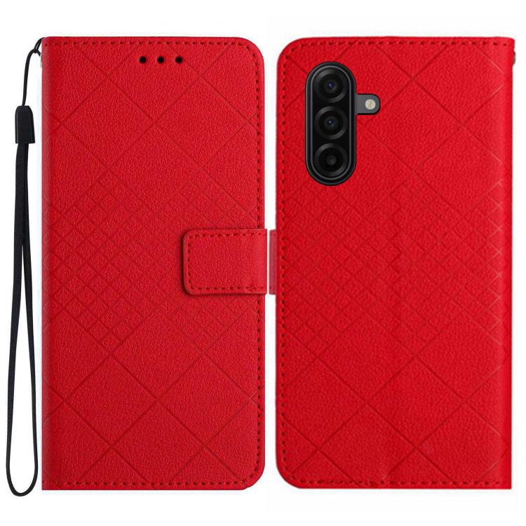Custodia per telefono in pelle con trama a griglia rombica, For Samsung Galaxy A57 5G, For Samsung Galaxy A37 5G, For Samsung Galaxy A27 5G, For Samsung Galaxy A07 5G