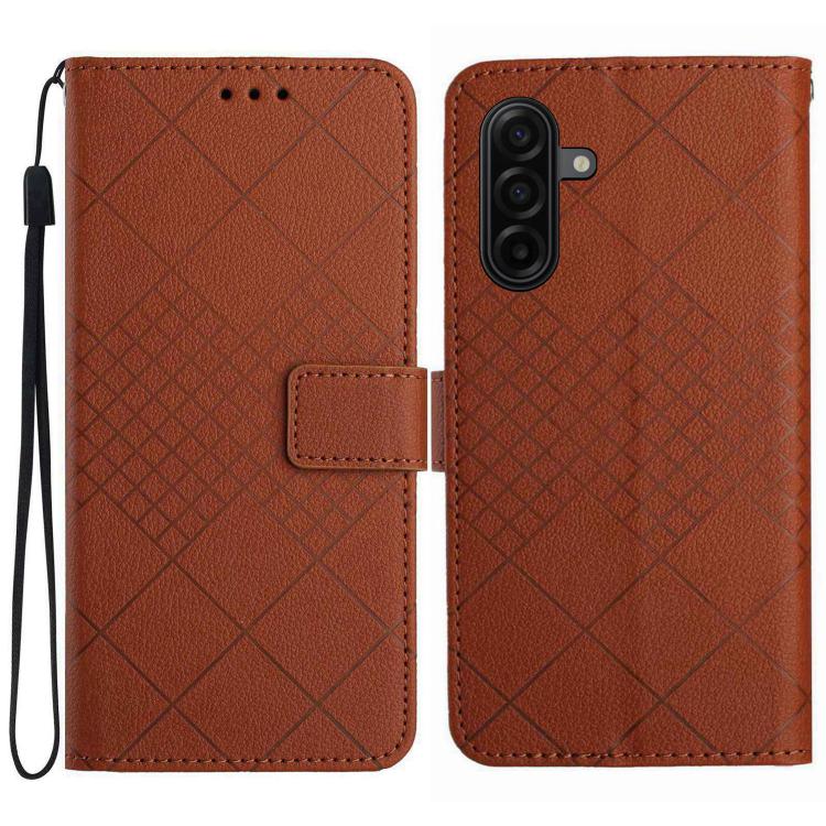 Custodia per telefono in pelle con trama a griglia rombica, For Samsung Galaxy A57 5G, For Samsung Galaxy A37 5G, For Samsung Galaxy A27 5G, For Samsung Galaxy A07 5G