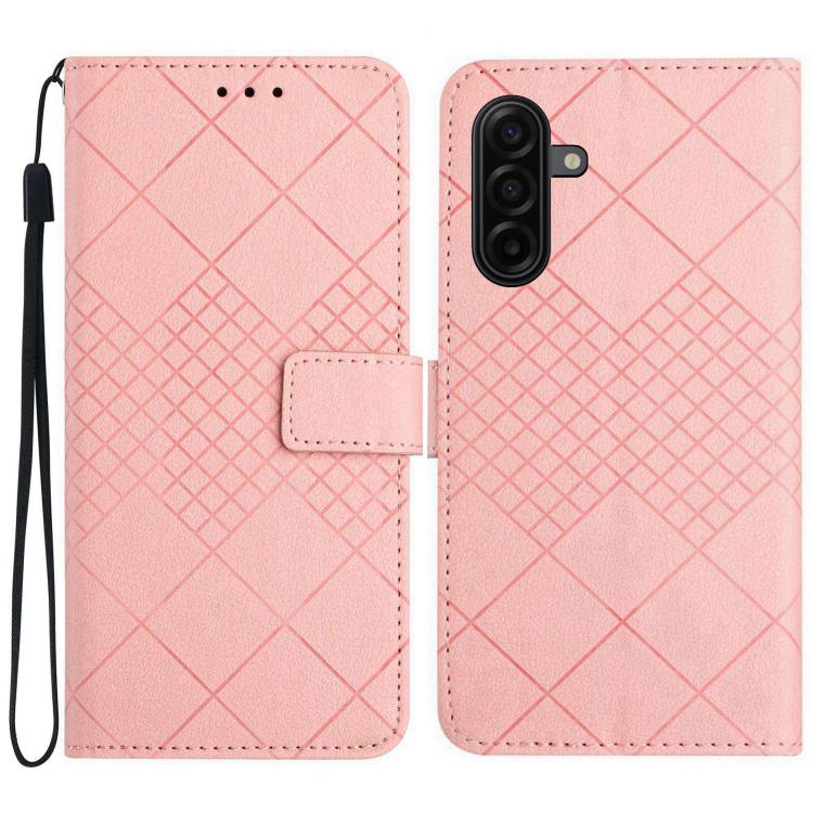 Custodia per telefono in pelle con trama a griglia rombica, For Samsung Galaxy A57 5G, For Samsung Galaxy A37 5G, For Samsung Galaxy A27 5G, For Samsung Galaxy A07 5G