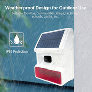Sirena stroboscopica wireless con suono e luce alimentata ad energia solare PE-523