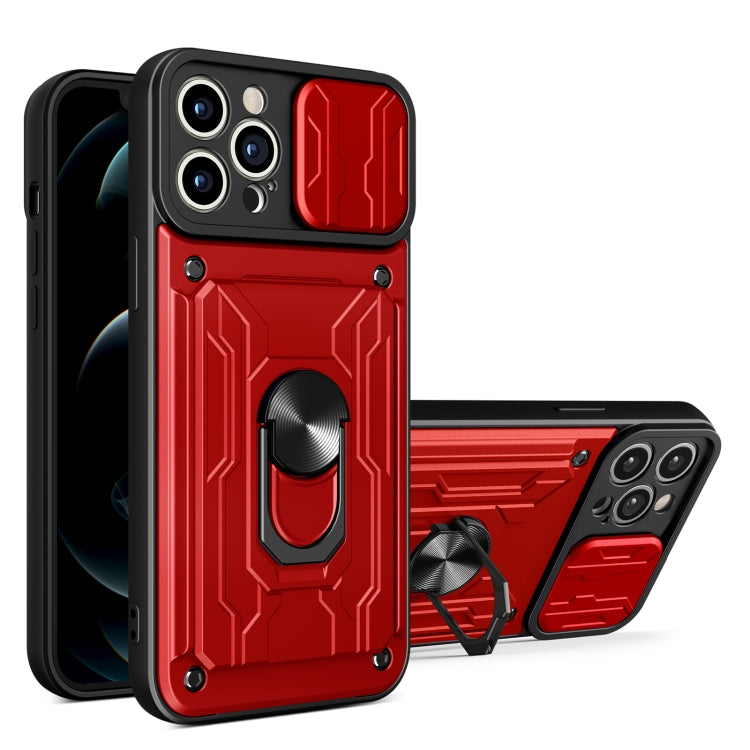 Custodia per telefono scorrevole Camshield TPU+PC con slot per schede, For iPhone 16, For iPhone 15 Pro Max, For iPhone 15 Pro
