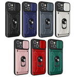 Custodia per telefono scorrevole Camshield TPU+PC con slot per schede, For iPhone 15 Plus, For iPhone 15