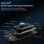 Custodia per telefono scorrevole Camshield TPU+PC con slot per schede, For iPhone 15 Plus, For iPhone 15