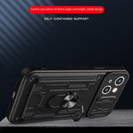 Custodia per telefono scorrevole Camshield TPU+PC con slot per schede, For iPhone 15 Plus, For iPhone 15