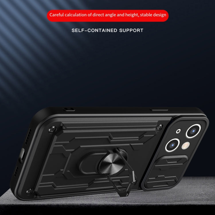 Custodia per telefono scorrevole Camshield TPU+PC con slot per schede, For iPhone 15 Plus, For iPhone 15