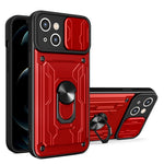 Custodia per telefono scorrevole Camshield TPU+PC con slot per schede, For iPhone 15 Plus, For iPhone 15