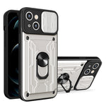 Custodia per telefono scorrevole Camshield TPU+PC con slot per schede, For iPhone 15 Plus, For iPhone 15