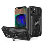 Custodia per telefono scorrevole Camshield TPU+PC con slot per schede, For iPhone 15 Plus, For iPhone 15