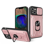 Custodia per telefono scorrevole Camshield TPU+PC con slot per schede, For iPhone 15 Plus, For iPhone 15