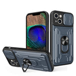 Custodia per telefono scorrevole Camshield TPU+PC con slot per schede, For iPhone 15 Plus, For iPhone 15