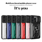 Custodia per telefono scorrevole Camshield TPU+PC con slot per schede, For iPhone 16 Pro Max, For iPhone 16 Pro, For iPhone 16 Plus