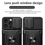 Custodia per telefono scorrevole Camshield TPU+PC con slot per schede, For iPhone 16 Pro Max, For iPhone 16 Pro, For iPhone 16 Plus
