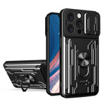 Custodia per telefono scorrevole Camshield TPU+PC con slot per schede, For iPhone 16 Pro Max, For iPhone 16 Pro, For iPhone 16 Plus