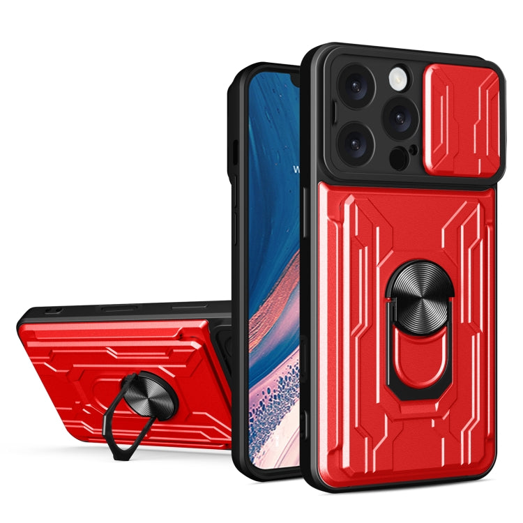 Custodia per telefono scorrevole Camshield TPU+PC con slot per schede, For iPhone 16 Pro Max, For iPhone 16 Pro, For iPhone 16 Plus