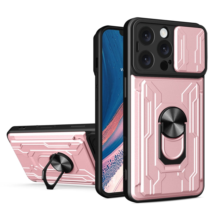 Custodia per telefono scorrevole Camshield TPU+PC con slot per schede, For iPhone 16 Pro Max, For iPhone 16 Pro, For iPhone 16 Plus