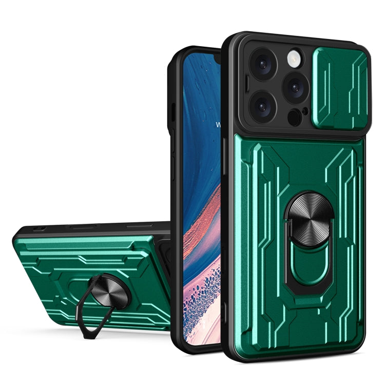 Custodia per telefono scorrevole Camshield TPU+PC con slot per schede, For iPhone 16 Pro Max, For iPhone 16 Pro, For iPhone 16 Plus