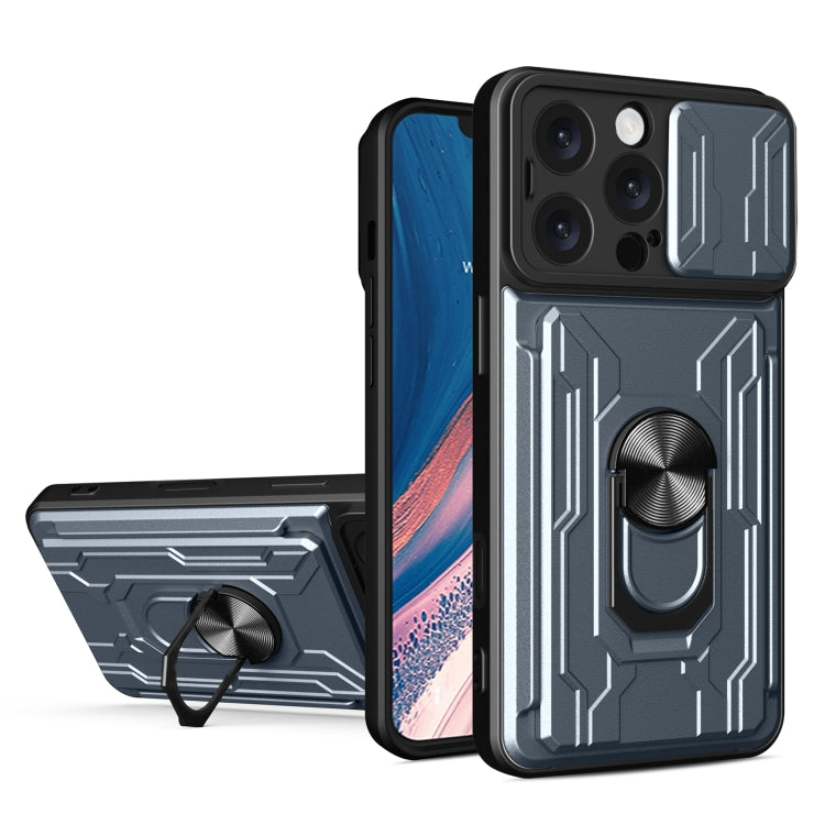 Custodia per telefono scorrevole Camshield TPU+PC con slot per schede, For iPhone 16 Pro Max, For iPhone 16 Pro, For iPhone 16 Plus