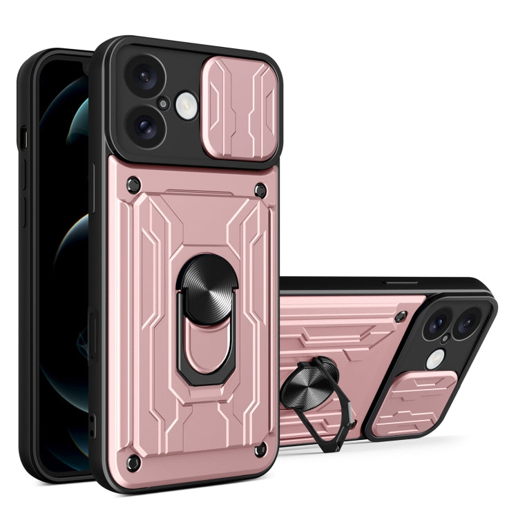 Custodia per telefono scorrevole Camshield TPU+PC con slot per schede, For iPhone 16 Pro Max, For iPhone 16 Pro, For iPhone 16 Plus