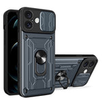 Custodia per telefono scorrevole Camshield TPU+PC con slot per schede, For iPhone 16 Pro Max, For iPhone 16 Pro, For iPhone 16 Plus