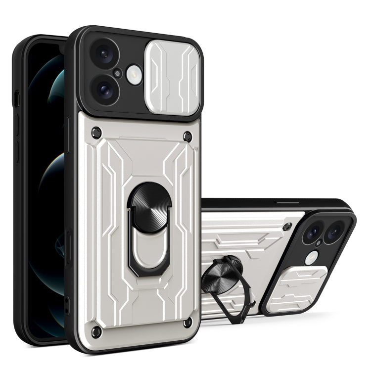 Custodia per telefono scorrevole Camshield TPU+PC con slot per schede, For iPhone 16 Pro Max, For iPhone 16 Pro, For iPhone 16 Plus