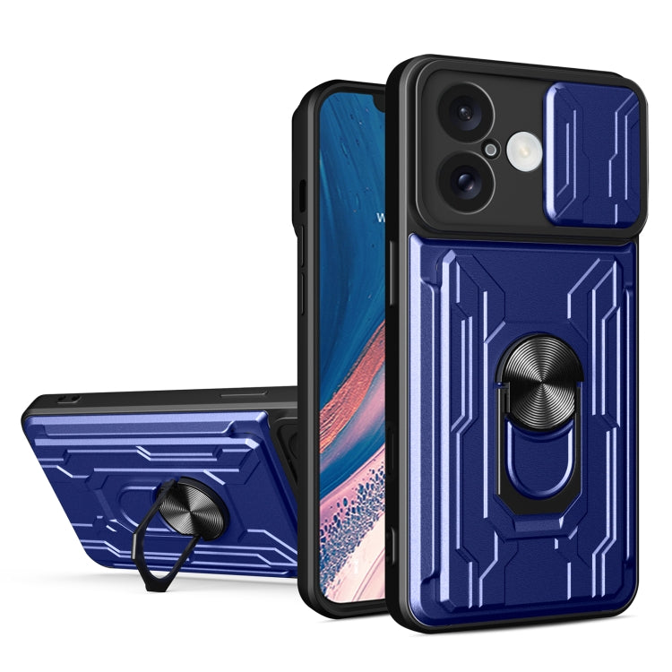 Custodia per telefono scorrevole Camshield TPU+PC con slot per schede, For iPhone 16, For iPhone 15 Pro Max, For iPhone 15 Pro
