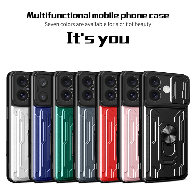 Custodia per telefono scorrevole Camshield TPU+PC con slot per schede, For iPhone 16, For iPhone 15 Pro Max, For iPhone 15 Pro