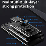 Custodia per telefono scorrevole Camshield TPU+PC con slot per schede, For iPhone 16, For iPhone 15 Pro Max, For iPhone 15 Pro