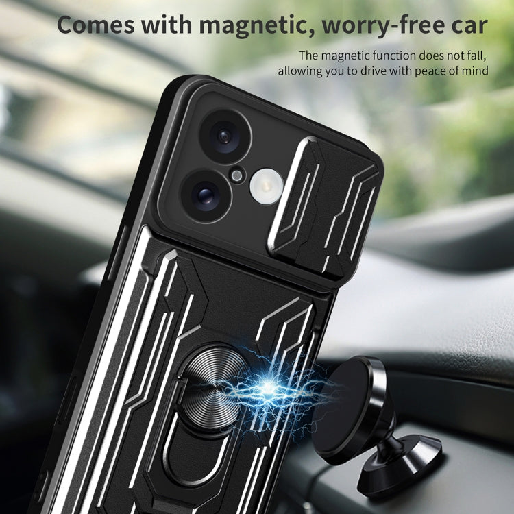 Custodia per telefono scorrevole Camshield TPU+PC con slot per schede, For iPhone 16, For iPhone 15 Pro Max, For iPhone 15 Pro