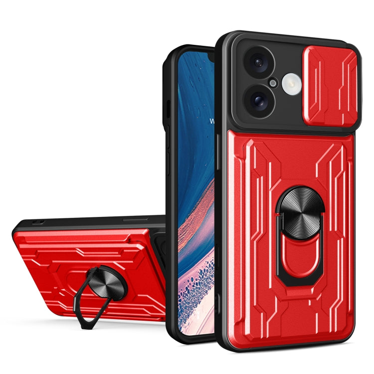 Custodia per telefono scorrevole Camshield TPU+PC con slot per schede, For iPhone 16, For iPhone 15 Pro Max, For iPhone 15 Pro