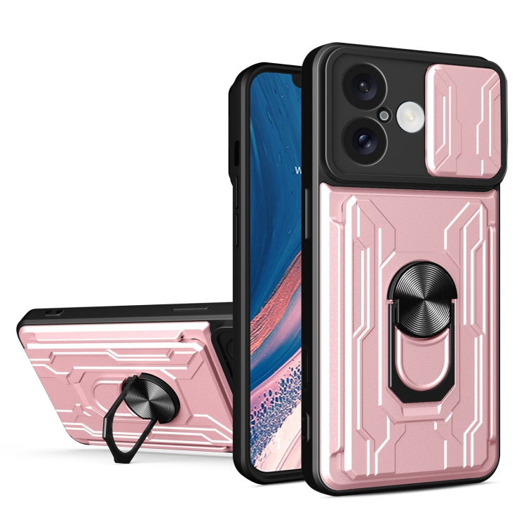 Custodia per telefono scorrevole Camshield TPU+PC con slot per schede, For iPhone 16, For iPhone 15 Pro Max, For iPhone 15 Pro