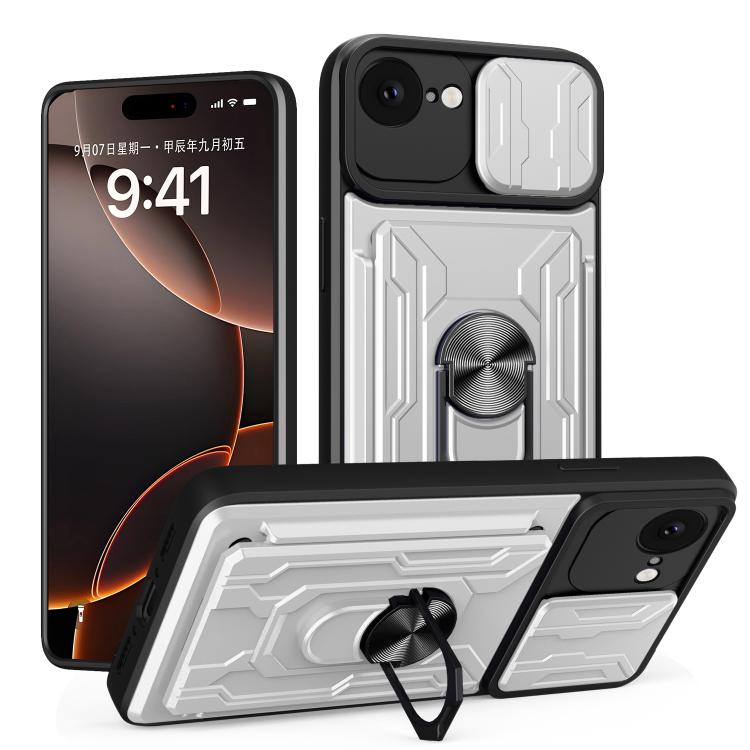 Custodia per telefono scorrevole Camshield TPU+PC con slot per schede, For iPhone 18 Pro, For iPhone 18 Pro Max, For iPhone 17e / 16e