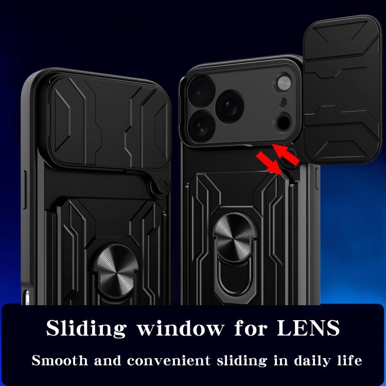 Custodia per telefono scorrevole Camshield TPU+PC con slot per schede, For iPhone 17 Pro Max, For iPhone 17 Pro, For iPhone 17