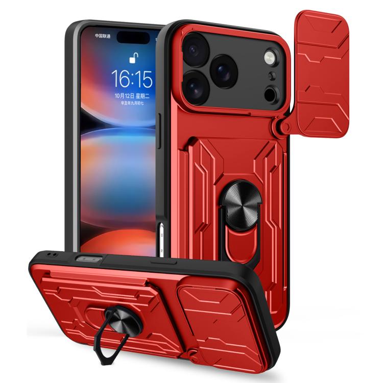 Custodia per telefono scorrevole Camshield TPU+PC con slot per schede, For iPhone 17 Pro Max, For iPhone 17 Pro, For iPhone 17