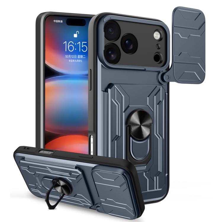 Custodia per telefono scorrevole Camshield TPU+PC con slot per schede, For iPhone 17 Pro Max, For iPhone 17 Pro, For iPhone 17