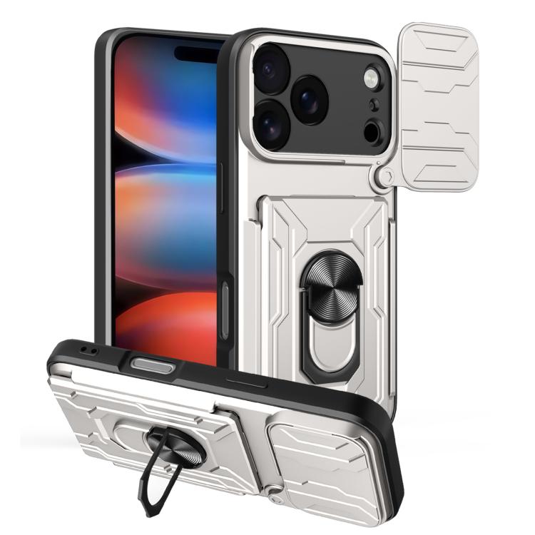 Custodia per telefono scorrevole Camshield TPU+PC con slot per schede, For iPhone 17 Pro Max, For iPhone 17 Pro, For iPhone 17