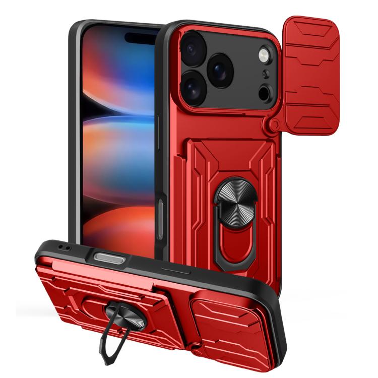 Custodia per telefono scorrevole Camshield TPU+PC con slot per schede, For iPhone 17 Pro Max, For iPhone 17 Pro, For iPhone 17