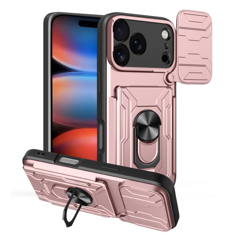 Custodia per telefono scorrevole Camshield TPU+PC con slot per schede, For iPhone 17 Pro Max, For iPhone 17 Pro, For iPhone 17
