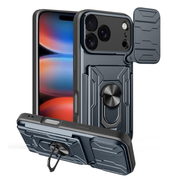 Custodia per telefono scorrevole Camshield TPU+PC con slot per schede, For iPhone 17 Pro Max, For iPhone 17 Pro, For iPhone 17