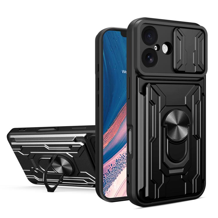 Custodia per telefono scorrevole Camshield TPU+PC con slot per schede, For iPhone 17 Pro Max, For iPhone 17 Pro, For iPhone 17