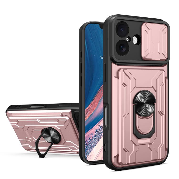 Custodia per telefono scorrevole Camshield TPU+PC con slot per schede, For iPhone 17 Pro Max, For iPhone 17 Pro, For iPhone 17