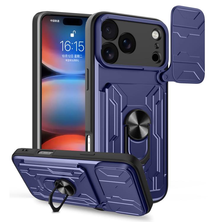 Custodia per telefono scorrevole Camshield TPU+PC con slot per schede, For iPhone 18 Pro, For iPhone 18 Pro Max, For iPhone 17e / 16e