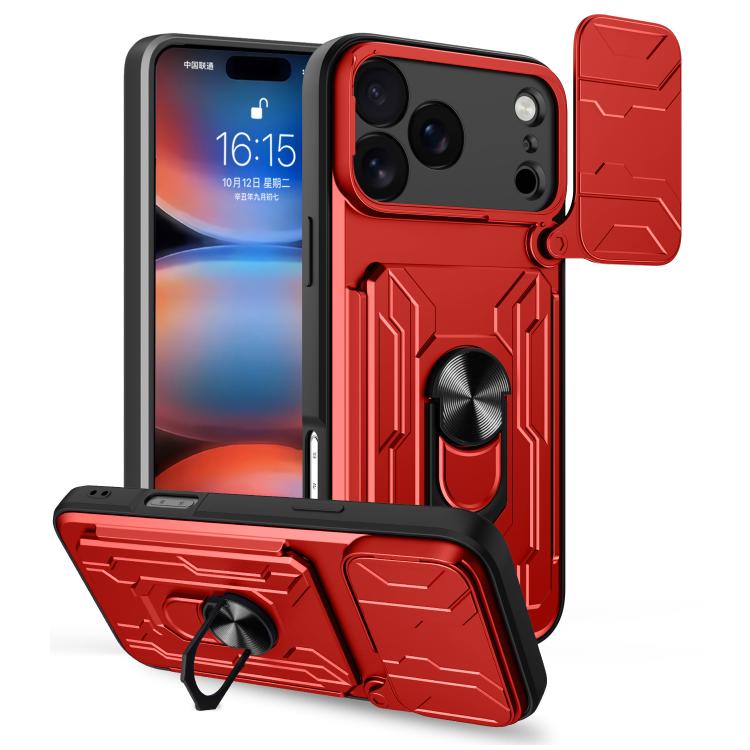 Custodia per telefono scorrevole Camshield TPU+PC con slot per schede, For iPhone 18 Pro, For iPhone 18 Pro Max, For iPhone 17e / 16e